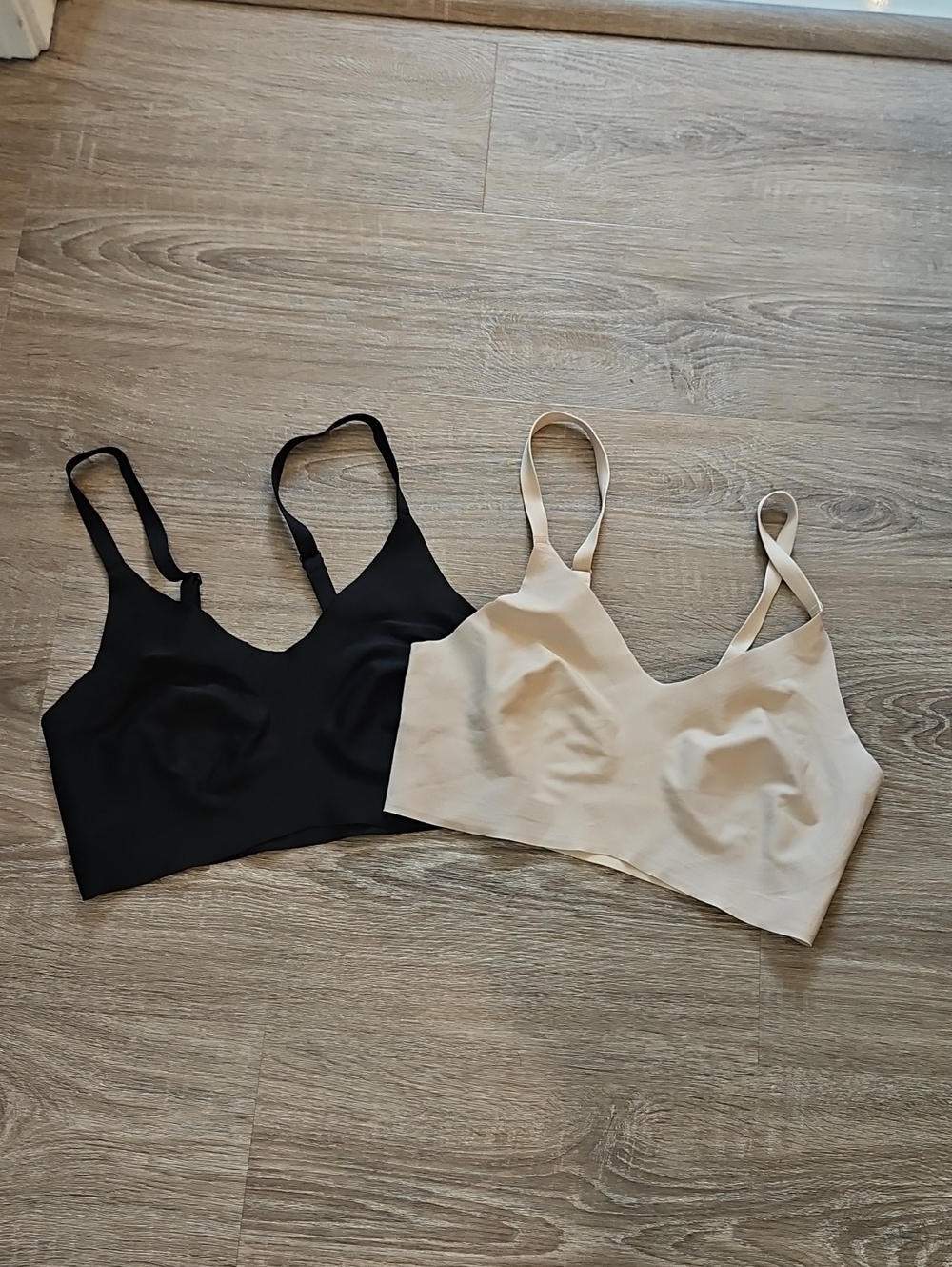 Seamless Bralette Duo - Black & Nude